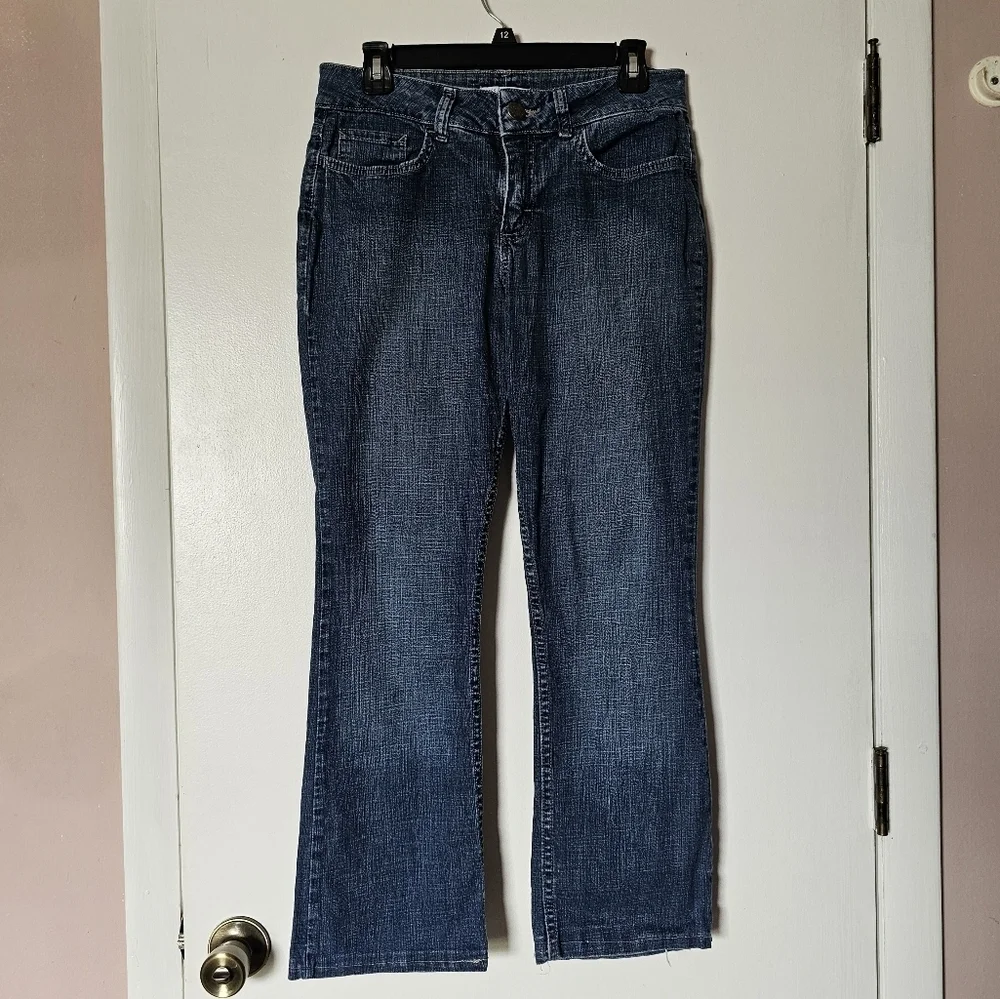 Riders by Lee mid-rise bootcut classic stretchy embroidered pockets jeans Sz 8 - Picture 1 of 6